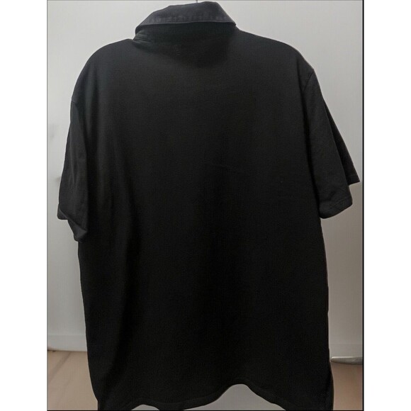 Vince Garment Dye Cotton True Black Polo Shirt Size XL - Picture 5 of 7